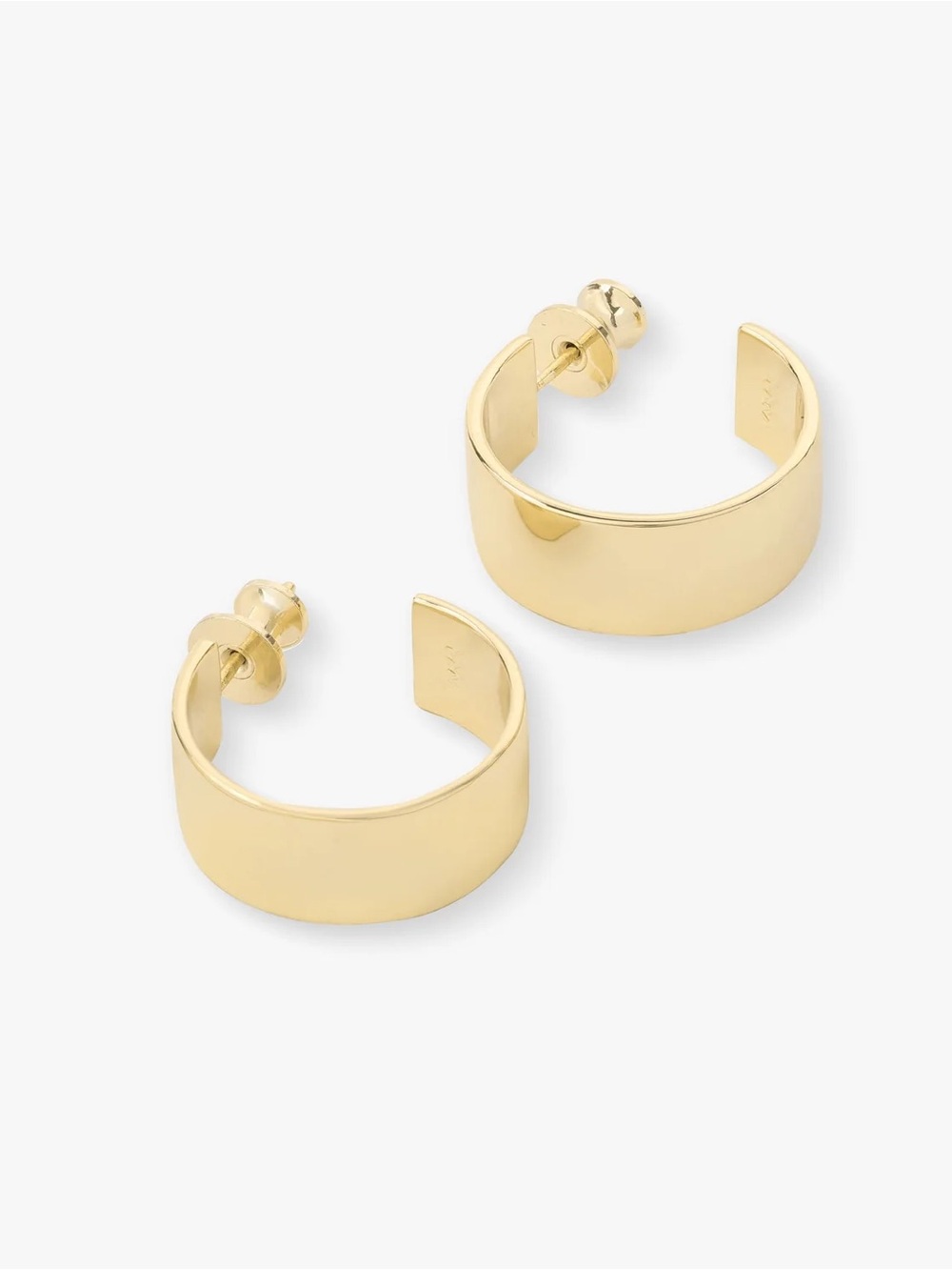 Melinda Maria Polished Gold Wide Hoop Earrings